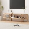 Artiss TV unit 148cm pine with a large flat-screen television on top in a modern living room.