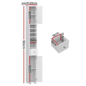 Artiss Slim Bathroom Storage Cabinet 180Cm Tall – Auz Sales Online Slim Bathroom Storage Cabinet