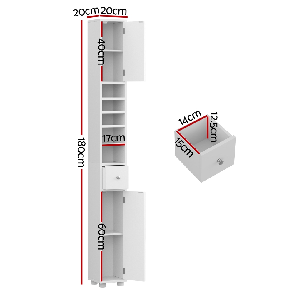 Artiss Slim Bathroom Storage Cabinet 180Cm Tall – Auz Sales Online Slim Bathroom Storage Cabinet