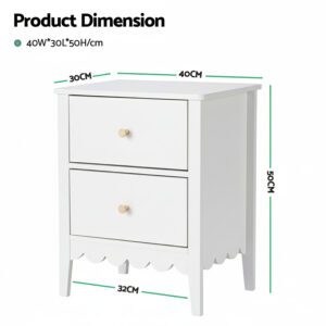 White Bedside Table
