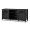 Artiss Black 2 Door Buffet Sideboard With Fluted Glass Doors In A Modern Dining Room