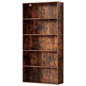 Walnut Bookshelf 5 Tiers