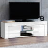 Artiss white TV cabinet entertainment unit with high gloss front panels.