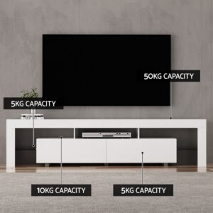 Artiss Rgb Led Tv Cabinet 200Cm White Gloss – Auz Sales Online Rgb Led Tv Cabinet