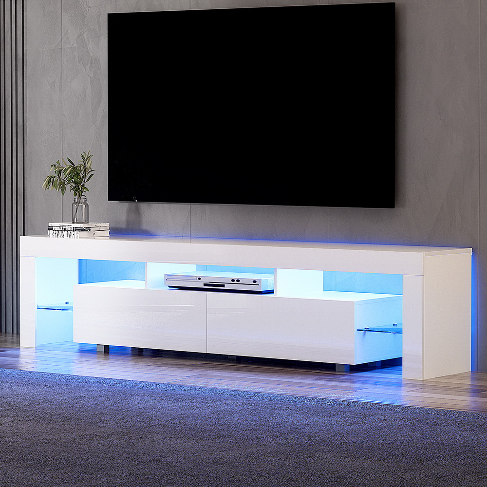 Artiss Rgb Led Tv Cabinet 200Cm White Gloss – Auz Sales Online Rgb Led Tv Cabinet