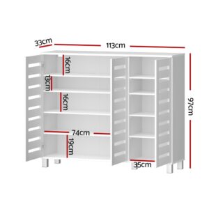 Artiss Shoe Rack Cabinet | 30 Pairs, Adjustable White – Auz Sales Online Shoe Rack Cabinet