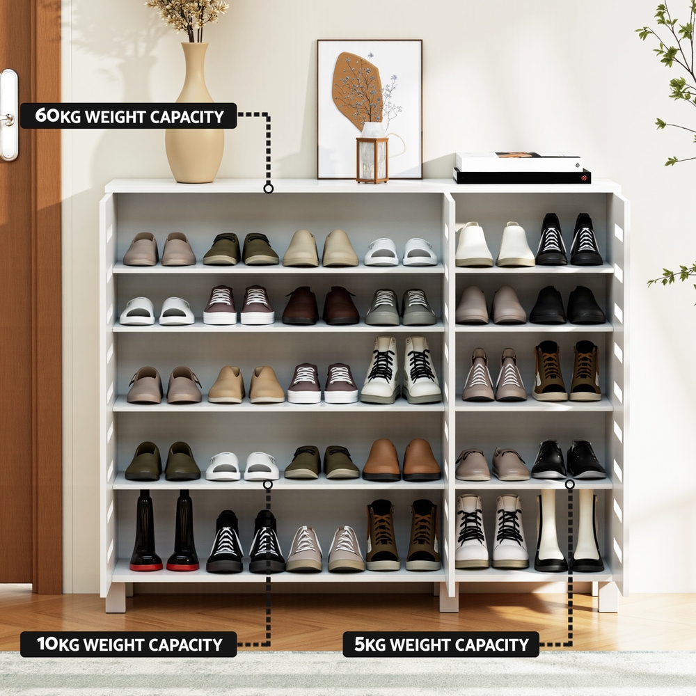 Artiss Shoe Rack Cabinet | 30 Pairs, Adjustable White – Auz Sales Online Shoe Rack Cabinet