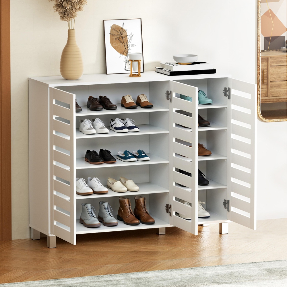 Artiss Shoe Rack Cabinet | 30 Pairs, Adjustable White – Auz Sales Online Shoe Rack Cabinet