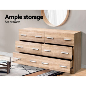 Artiss Veda Pine 6-Drawer Chest – Auz Sales Online 6-Drawer Chest