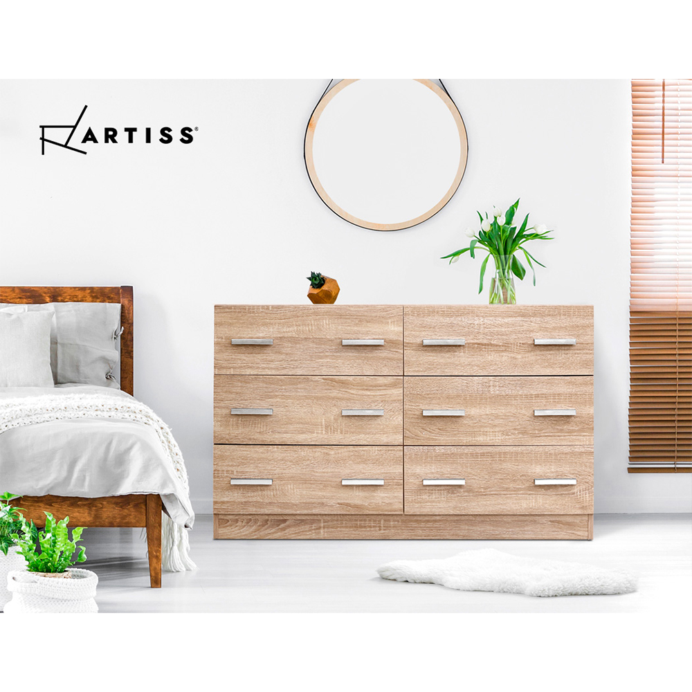 Artiss Veda Pine 6-Drawer Chest – Auz Sales Online 6-Drawer Chest