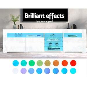 Artiss Bobi Led Entertainment Unit 180Cm White – Auz Sales Online Led Entertainment Unit