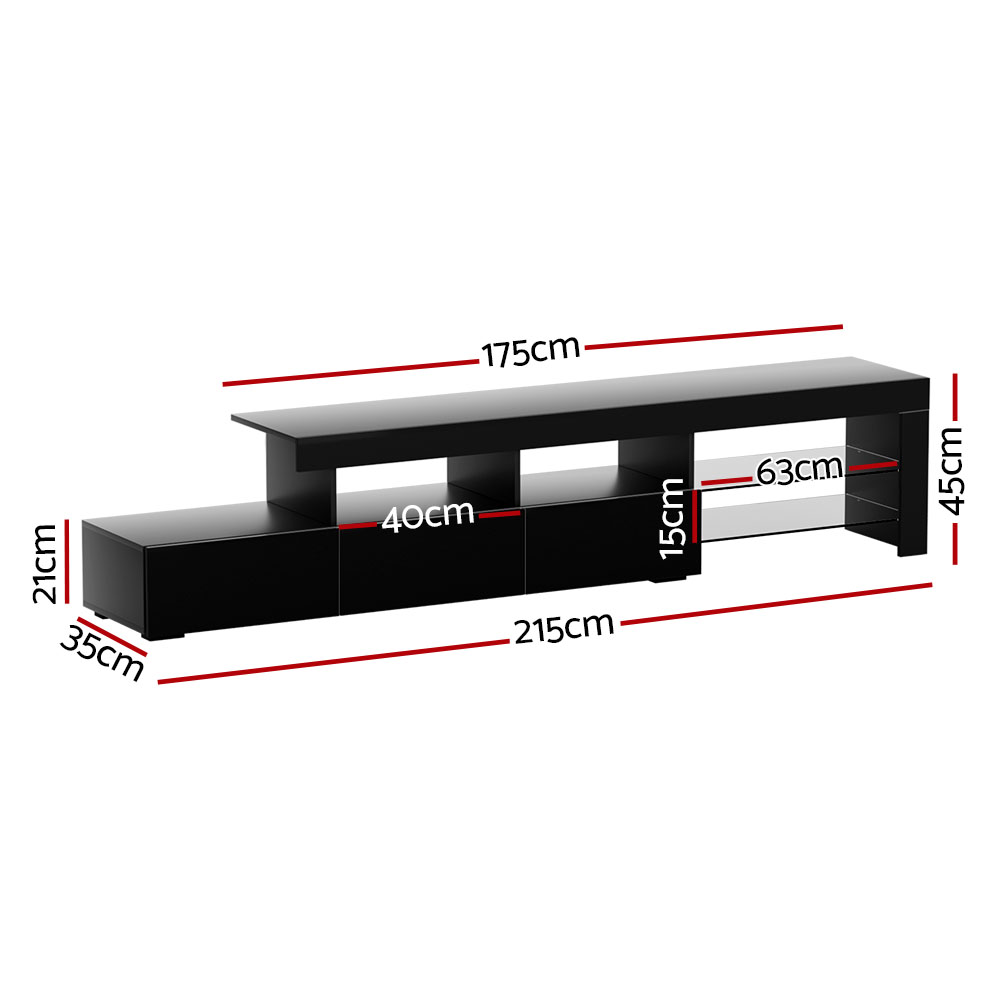 Artiss Caya 215Cm Black Led Tv Entertainment Unit – Auz Sales Online Led Tv Unit
