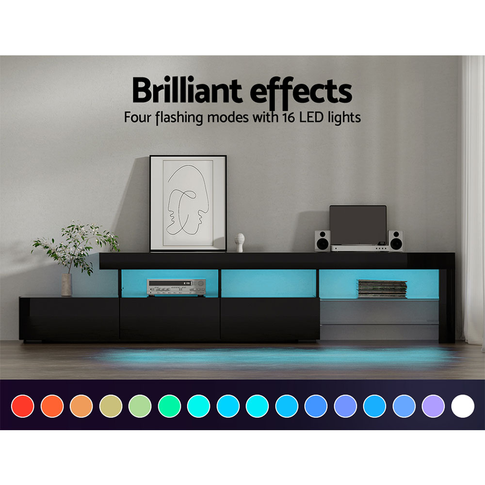 Artiss Caya 215Cm Black Led Tv Entertainment Unit – Auz Sales Online Led Tv Unit