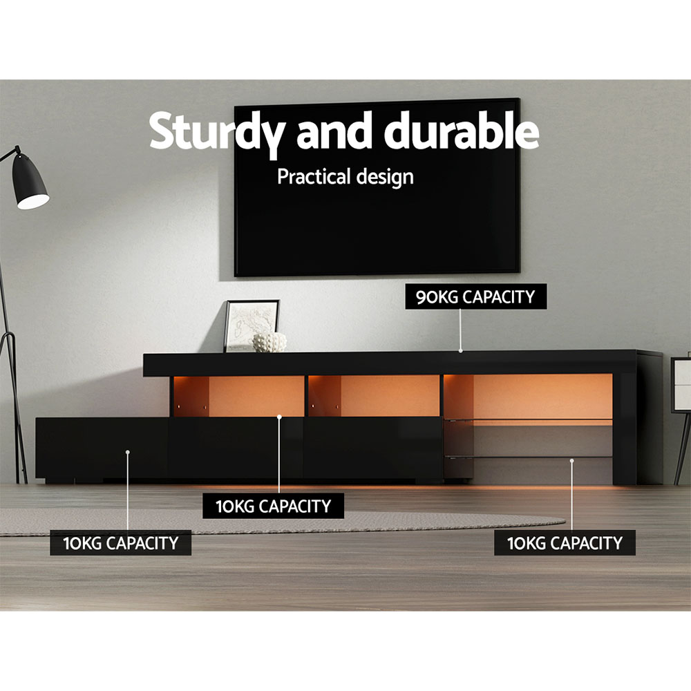 Artiss Caya 215Cm Black Led Tv Entertainment Unit – Auz Sales Online Led Tv Unit