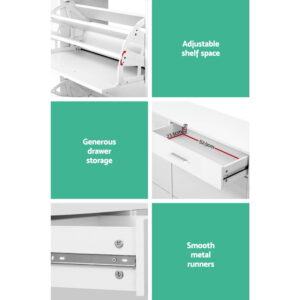 Artiss White Shoe Rack Cabinet Adjustable Shelves - Image 6