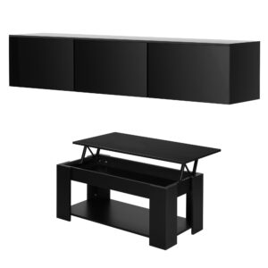 Black TV Unit & Coffee Table Set