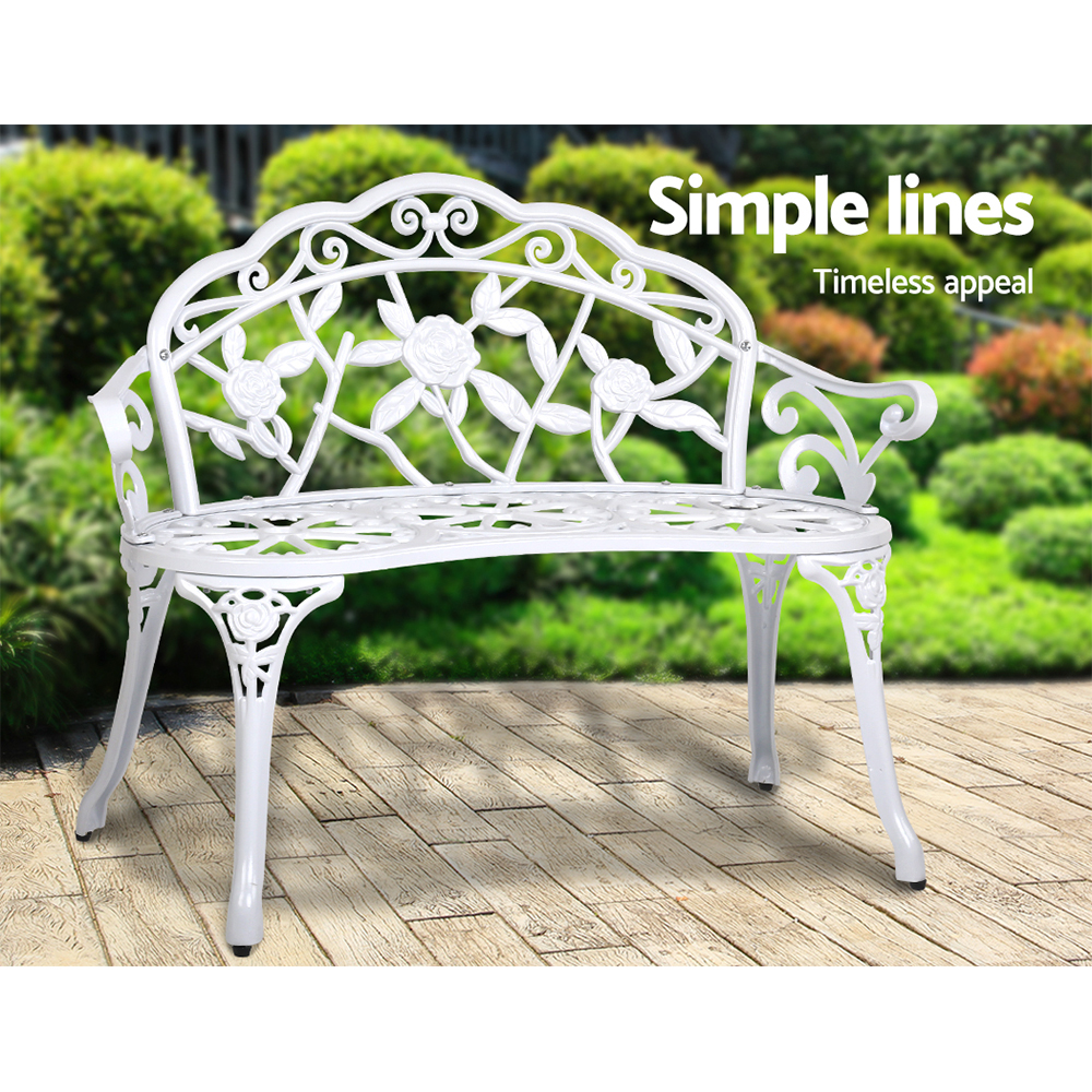 Gardeon 100Cm Cast Aluminium Outdoor Garden Bench – Auz Sales Online Outdoor Garden Bench