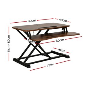 Artiss Standing Desk Riser Height Adjustable 80Cm - Image 2