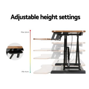 Close Up Of Gas Spring Handle On Artiss Height Adjustable Desk Riser