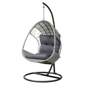 Gardeon Outdoor Egg Swing Chair Wicker Pod Grey – Auz Sales Online Gardeon Outdoor Egg Swing Chair On A Modern Australian Backyard Patio