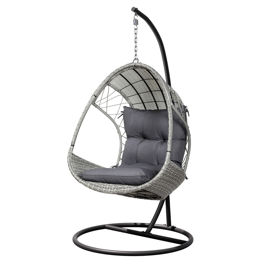 Gardeon Outdoor Egg Swing Chair Wicker Pod Grey – Auz Sales Online Gardeon Outdoor Egg Swing Chair On A Modern Australian Backyard Patio