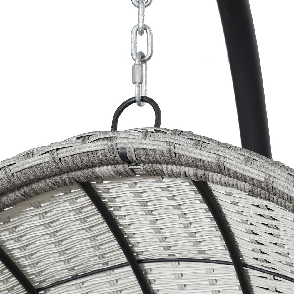 Gardeon Outdoor Egg Swing Chair Wicker Pod Grey – Auz Sales Online Gardeon Outdoor Egg Swing Chair Wicker Pod Grey - Image 4