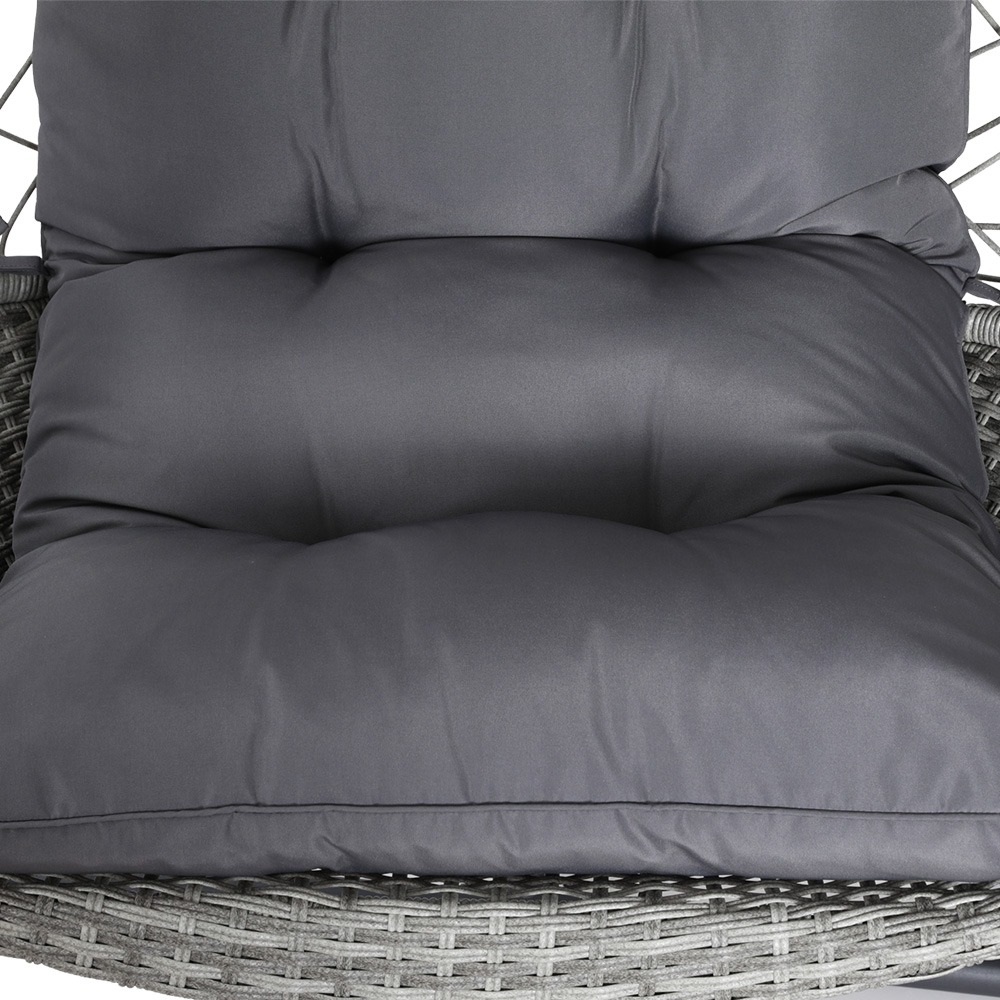 Gardeon Outdoor Egg Swing Chair Wicker Pod Grey – Auz Sales Online Gardeon Outdoor Egg Swing Chair Wicker Pod Grey - Image 5