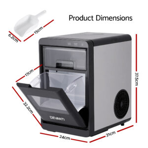 Devanti Ice Maker Machine 20Kg Chewable Nugget Ice Countertop W/Self Cleaning - Image 2
