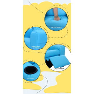 Keezi Kids Recliner Chair Pu Leather Sofa Lounge Couch Children Armchair Blue