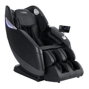 Livemor Flynn 3D Electric Massage Chair in sleek black leather front view