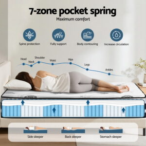 Giselle Bedding Double Mattress 35Cm Pocket Spring Bed - Image 6
