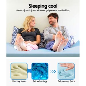 Giselle Bedding Memory Foam Mattress Topper Cool Gel 10Cm Queen - Image 4
