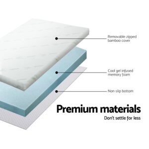 Giselle Bedding Memory Foam Mattress Topper Cool Gel 10Cm Queen - Image 5