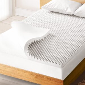 Giselle King Single Egg Crate Memory Foam Mattress Topper 5cm displayed flat on a bed