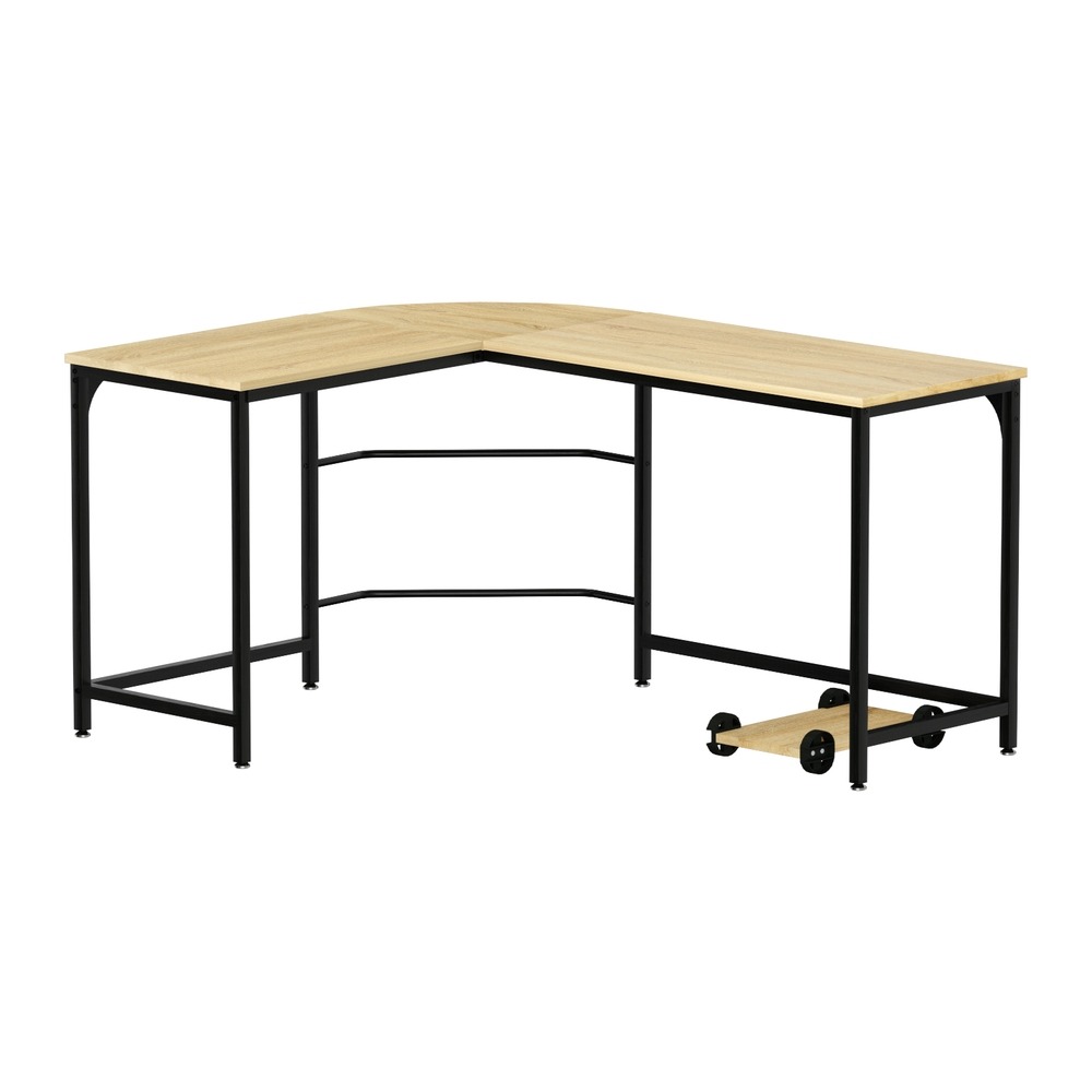 Artiss L-Shape Computer Desk With Cpu Stand Oak 147Cm – Auz Sales Online Built-In Floor Protectors On The Legs Of An L-Shape Computer Desk