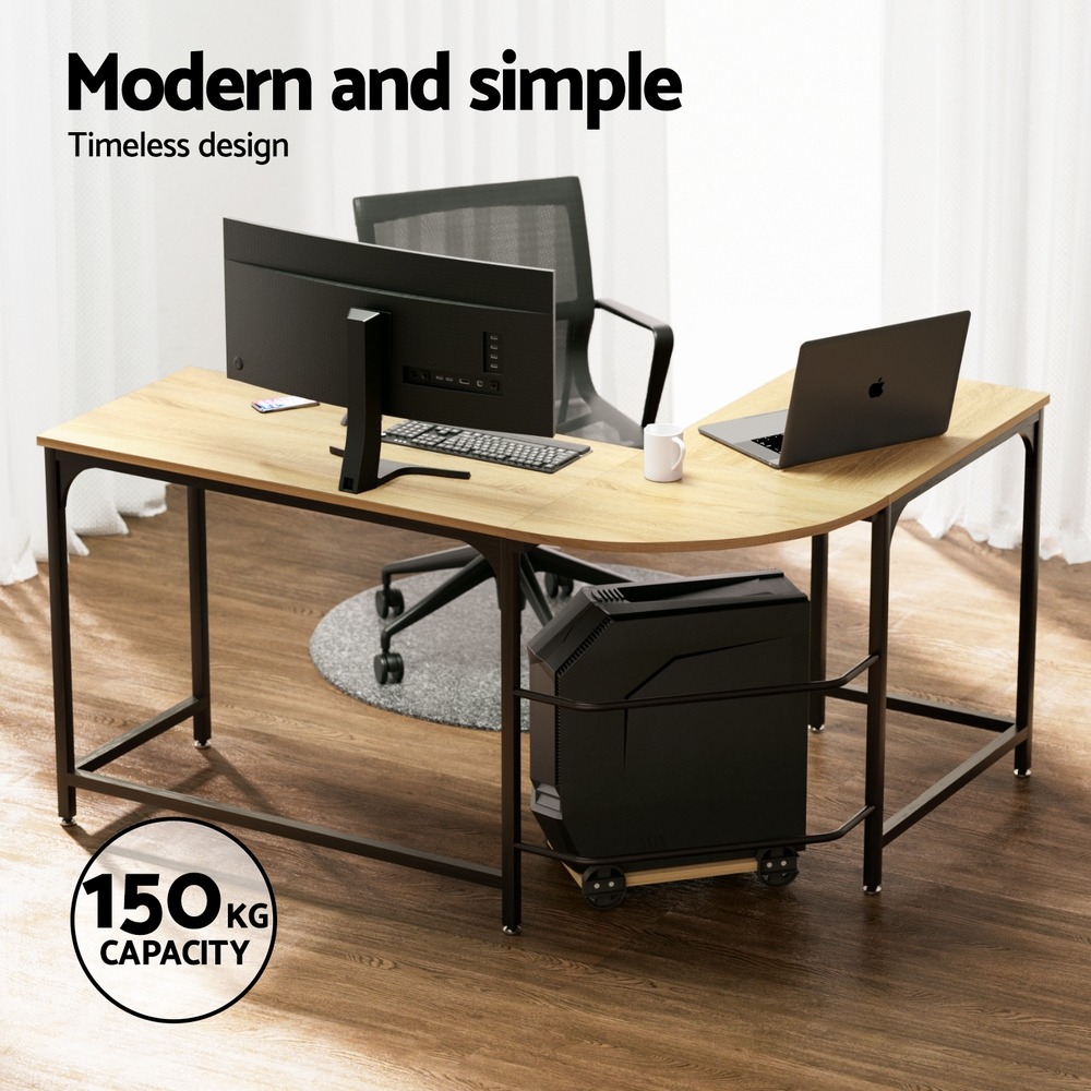 Artiss L-Shape Computer Desk With Cpu Stand Oak 147Cm – Auz Sales Online Artiss L-Shape Computer Desk With Cpu Stand Oak 147Cm - Image 4