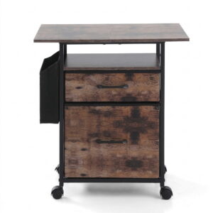 Artiss 2 Fabric Drawer File Cabinet Printer Stand - Image 2