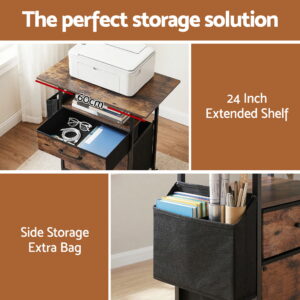 Close Up Of The Open Fabric Drawers On The Artiss 2 Fabric Drawer File Cabinet With A4 Folders