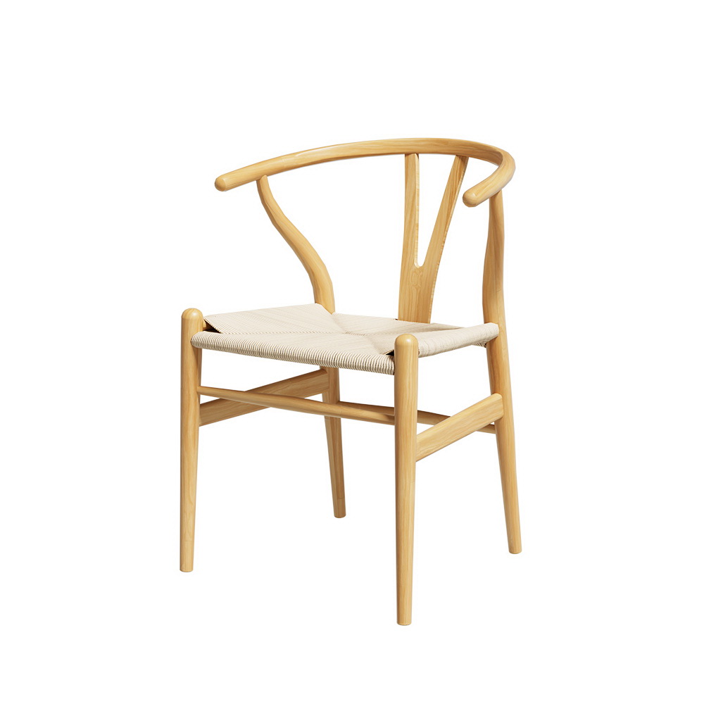 Artiss Wishbone Dining Chair | Wooden Rattan Seat – Auz Sales Online Wishbone Dining Chair