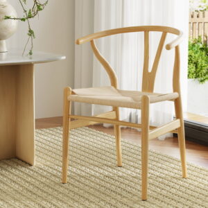 Artiss Wishbone Dining Chair | Wooden Rattan Seat – Auz Sales Online Wishbone Dining Chair