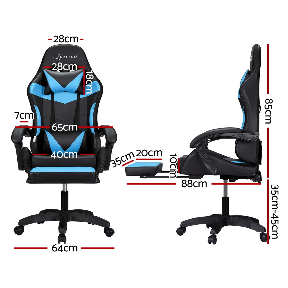 Artiss 6-Point Massage Gaming Chair With Led Footrest – Auz Sales Online Massage Gaming Chair
