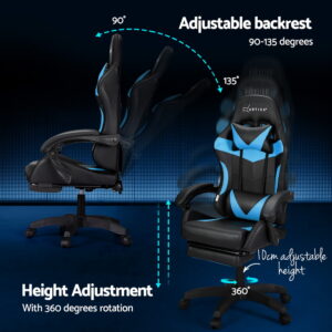 Artiss 6-Point Massage Gaming Chair With Led Footrest – Auz Sales Online Massage Gaming Chair