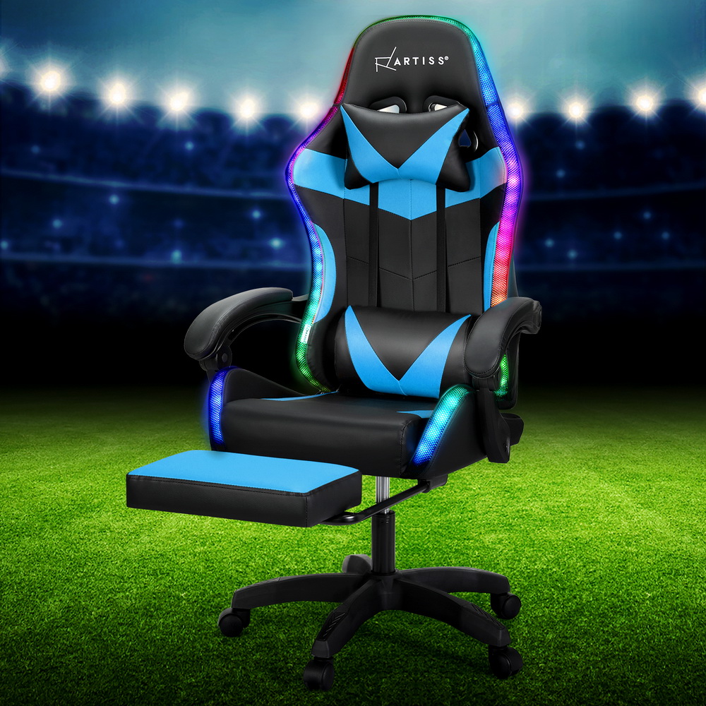 Artiss 6-Point Massage Gaming Chair With Led Footrest – Auz Sales Online Massage Gaming Chair