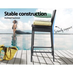 Gardeon 4-Piece Outdoor Rattan Bar Stools Set – Auz Sales Online Outdoor Rattan Bar Stools