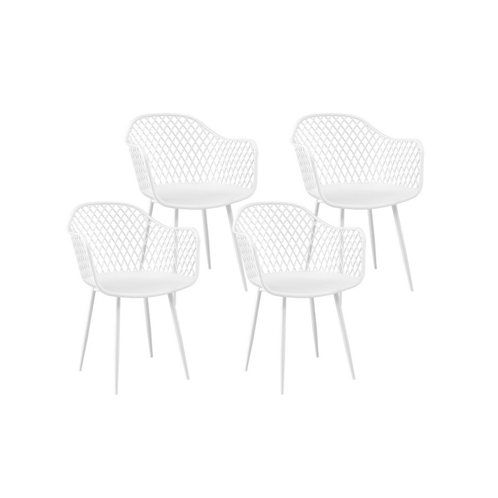 Gardeon 4Pc Outdoor Dining Chairs – White Pp Patio Set – Auz Sales Online Outdoor Dining Chairs