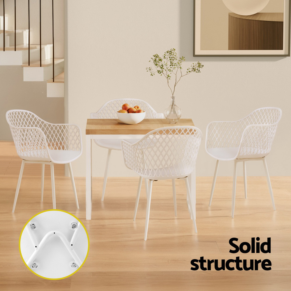 Gardeon 4Pc Outdoor Dining Chairs – White Pp Patio Set – Auz Sales Online Outdoor Dining Chairs