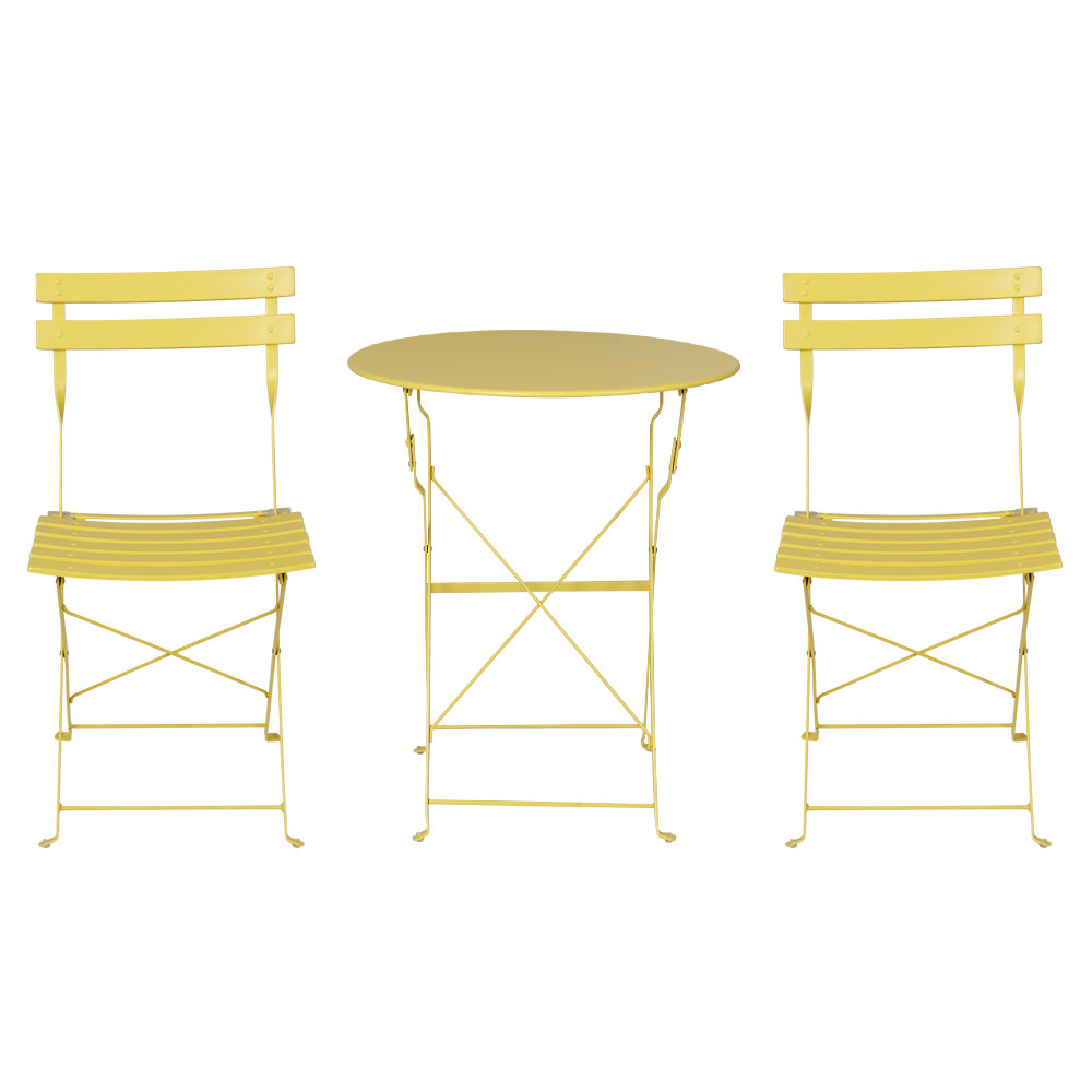 Gardeon 3Pc Outdoor Bistro Set - Steel, Yellow – Auz Sales Online Outdoor Bistro Set