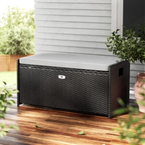 Gardeon Outdoor Storage Bench Wicker Box Black – Auz Sales Online Gardeon Outdoor Storage Bench Wicker Box Black - Image 8