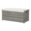 Gardeon Grey Wicker Outdoor Storage Bench Box – Auz Sales Online Gardeon Grey Wicker Outdoor Storage Bench Box With Soft Cushion On A Modern Patio Deck