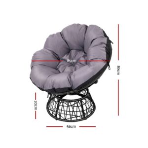 Gardeon Papasan Chair &Amp; Table Set – Black Wicker – Auz Sales Online Papasan Chair Set